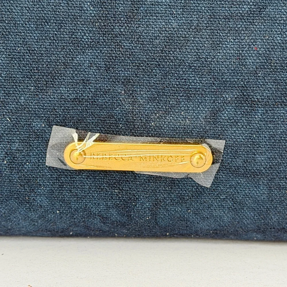 Rebecca Minkoff Bow Clutch Denim Blue NWT Wristlet Zip Pouch - Picture 3 of 8